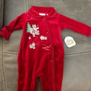 Christmas baby onsie soft velour